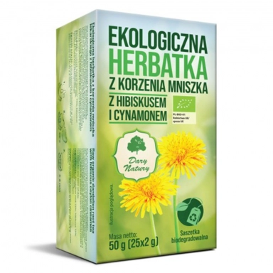 Herbata ekologiczna z korzenia mniszka z hibiskusem i cynamonem | Dary Natury