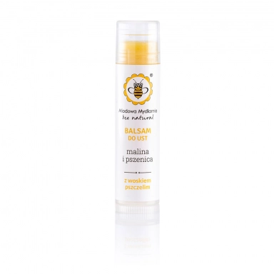 Pomadka - balsam do ust Malina i Pszenica z naturalnymi filtrami przeciwsłonecznymi | Miodowa Mydlarnia