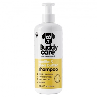 Szampon nawilżający z aloesem i witaminą B5 Wanilia i Masło shea | Buddy Care